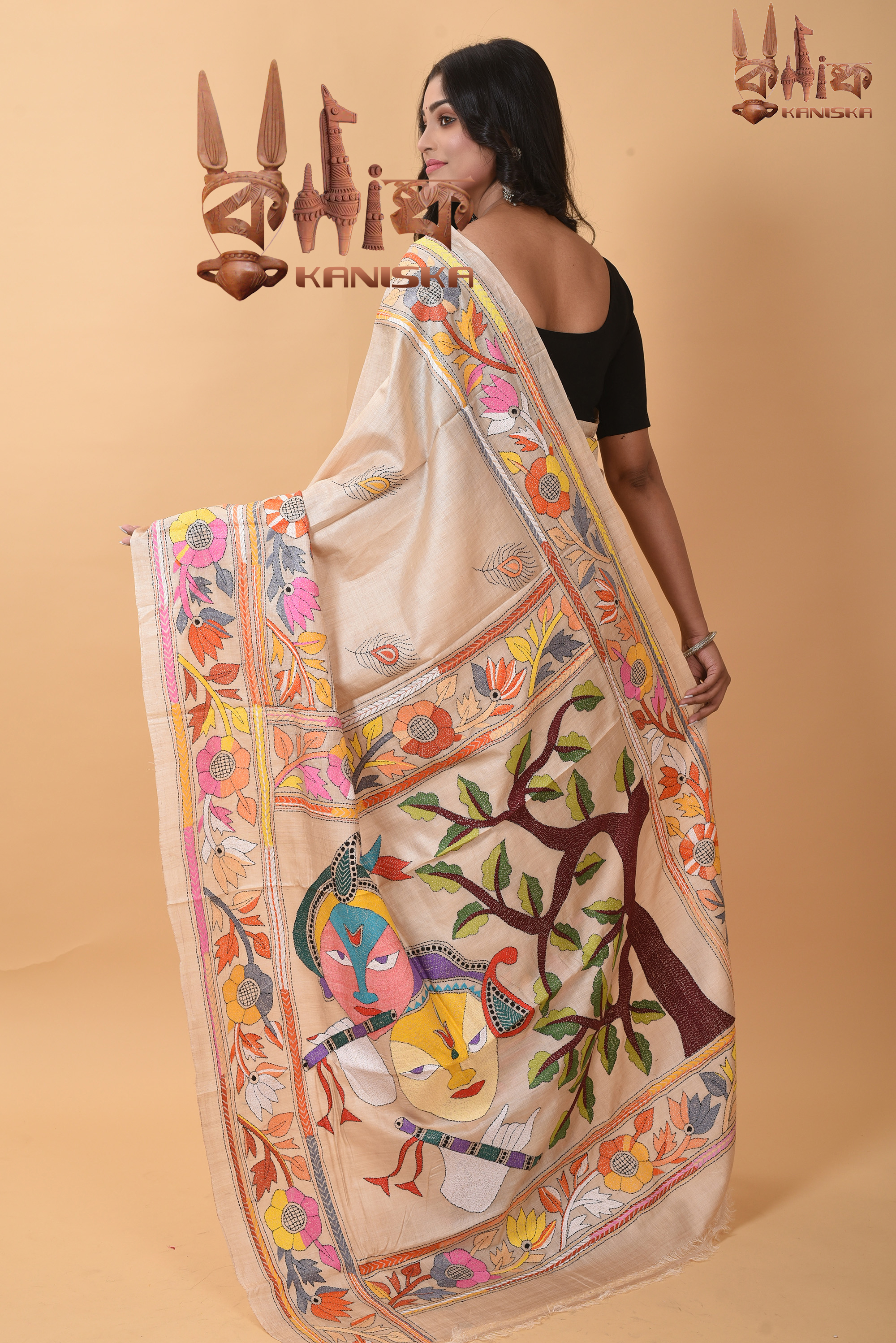 Tasar  Kantha stitch Product Image
