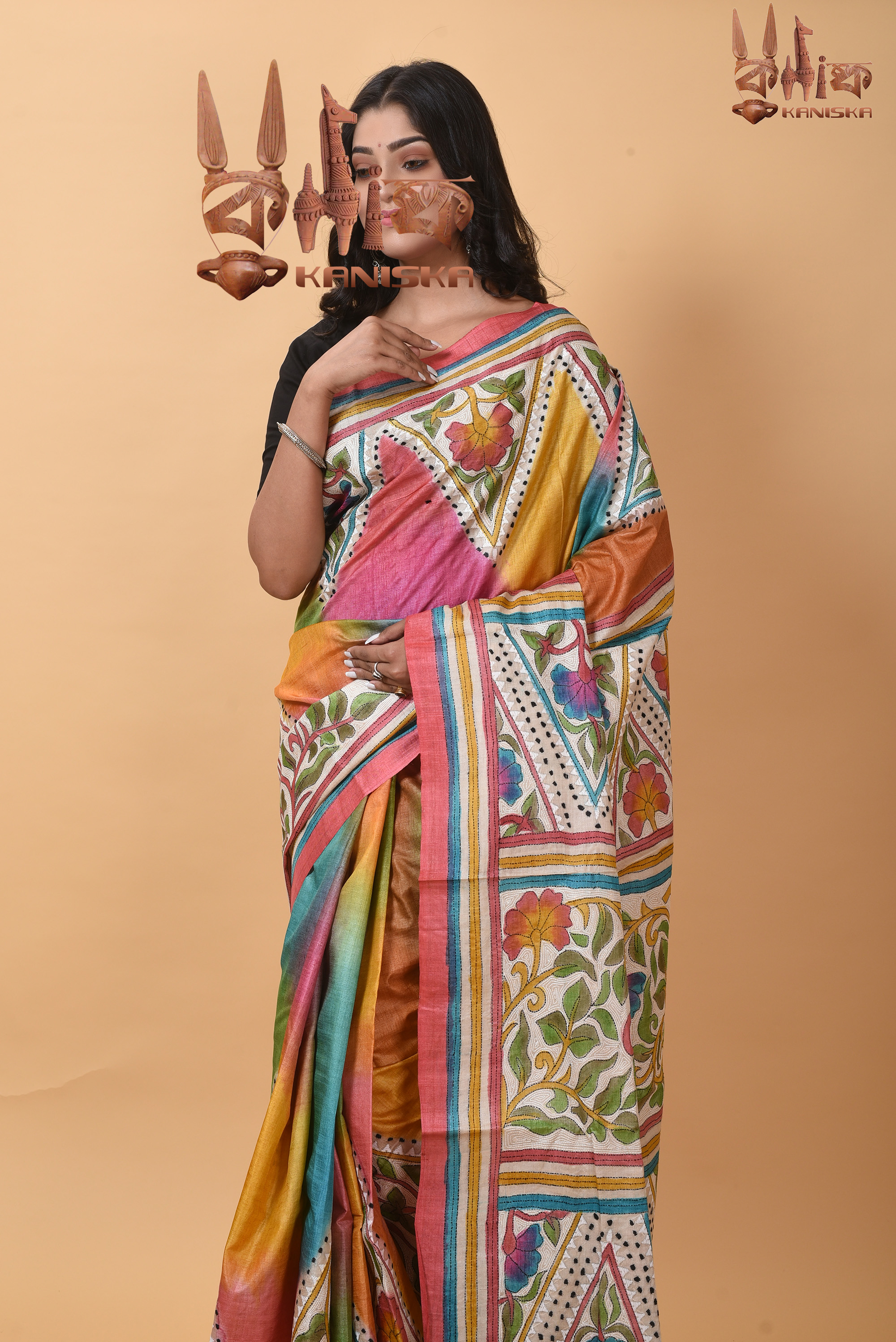 Tasar Kantha stitch Product Image