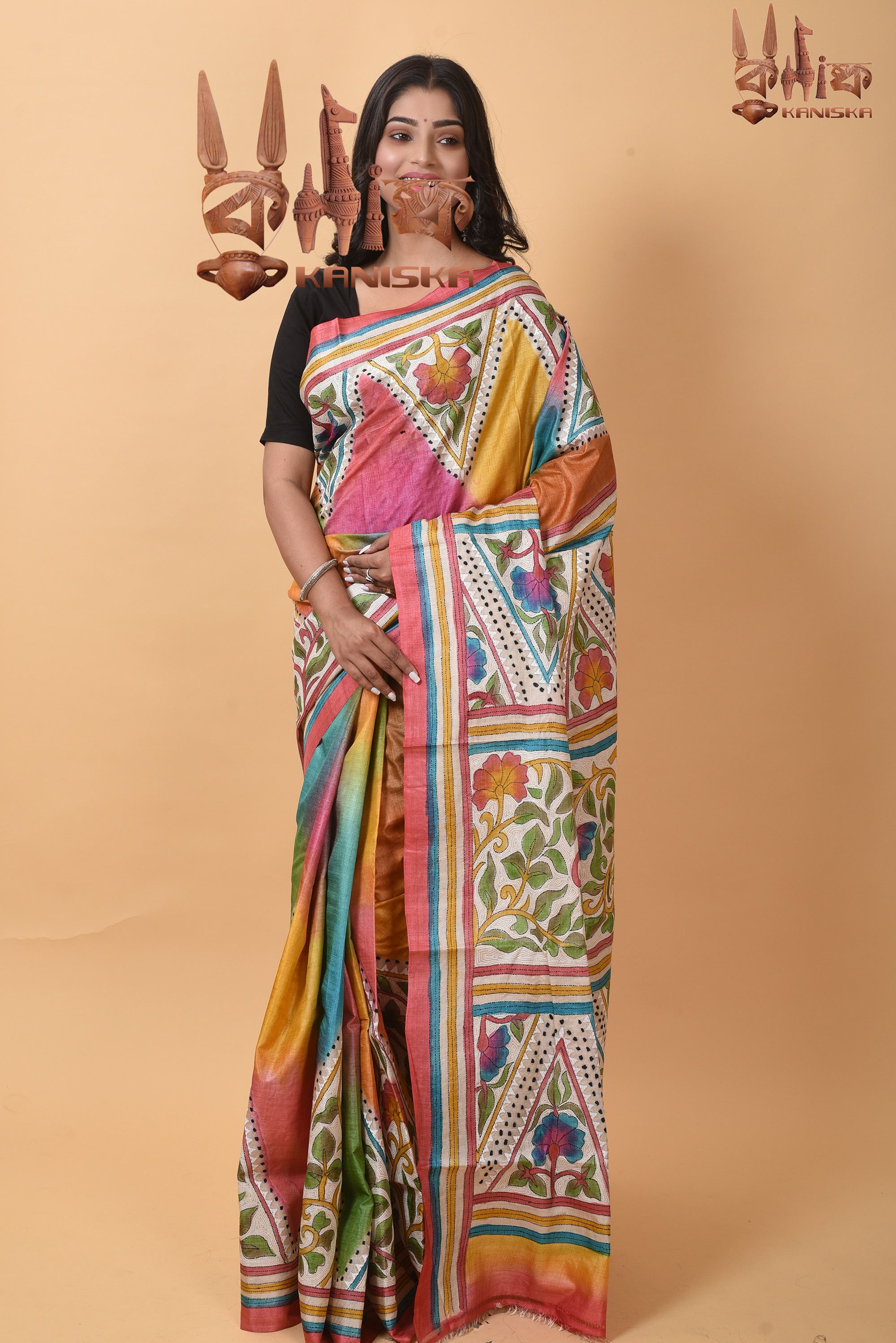 Tasar Kantha stitch Product Image