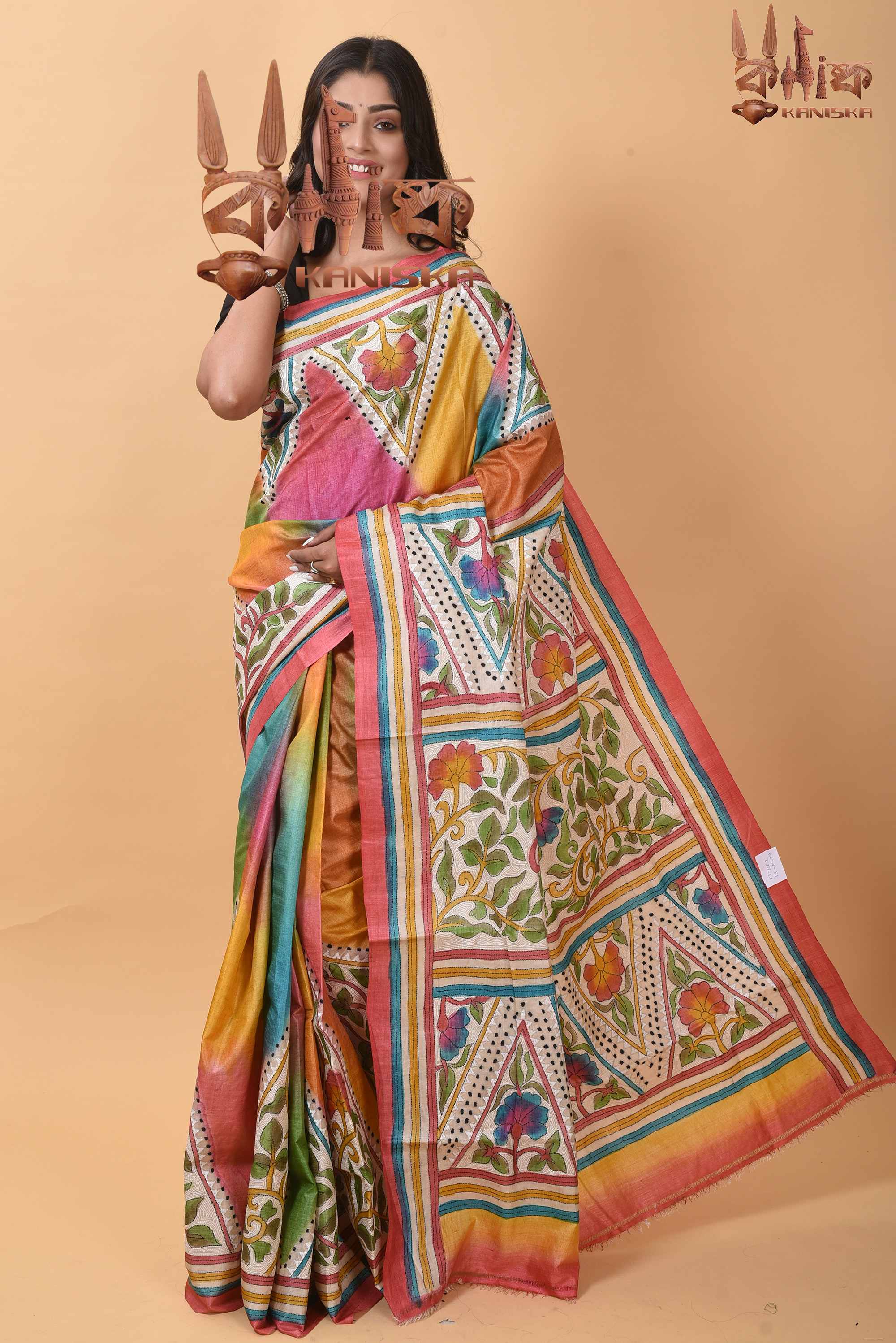 Tasar Kantha stitch Product Image