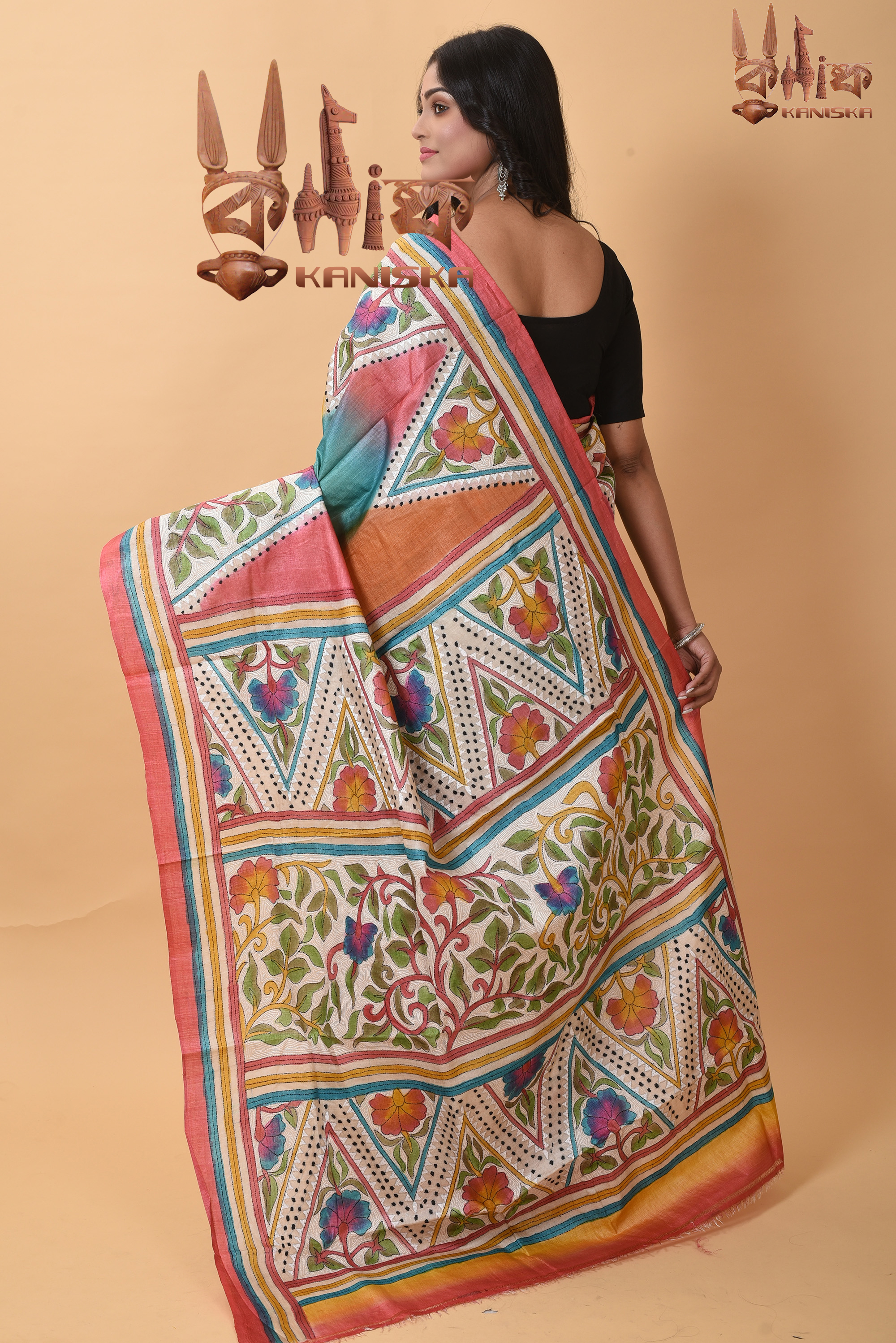 Tasar Kantha stitch Product Image