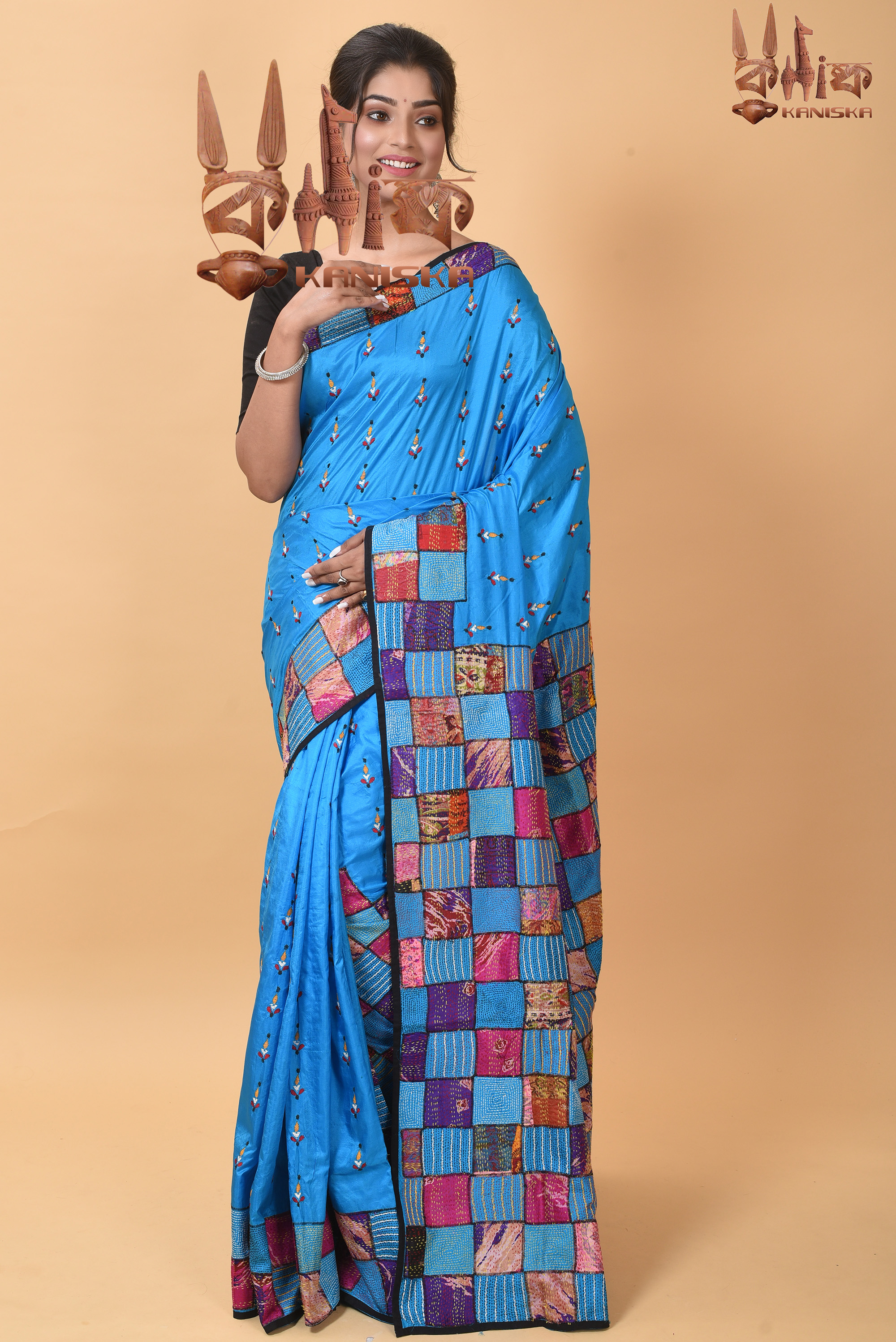 Tasar Baul Kantha stitch Product Image