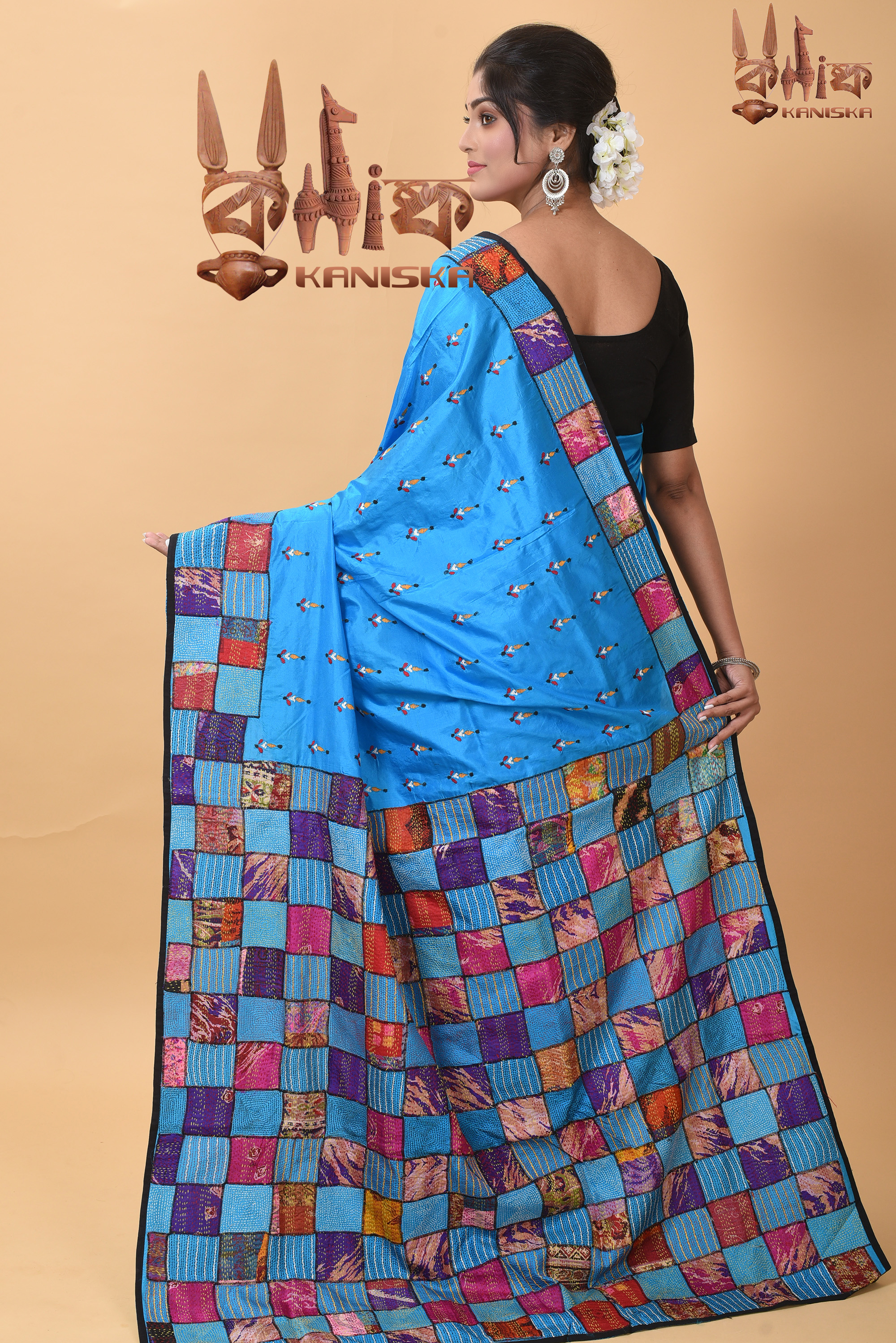 Tasar Baul Kantha stitch Product Image